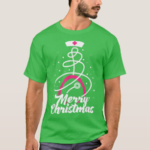 Merry Christmas Nurse Practitioner NP Stethoscope T-Shirt
