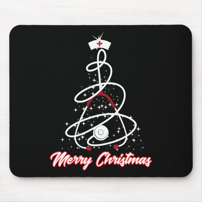 Merry Christmas Nurse Shirt Yuletide Practitioners Mouse Mat (Front)