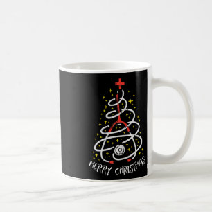 Merry Christmas Nurse Xmas Scrub Top Women Stethos Coffee Mug