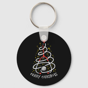 Merry Christmas Nurse Xmas Scrub Top Women Stethos Key Ring