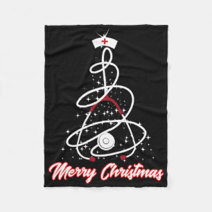 Merry Christmas Nurse Yuletide Practitioners Cute Fleece Blanket