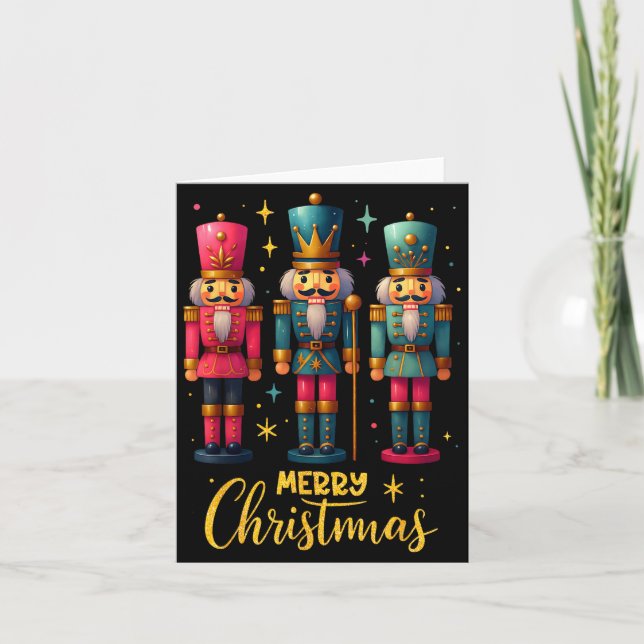 Merry Christmas Nutcracker Ballet Dance Women Kids Card (Front)