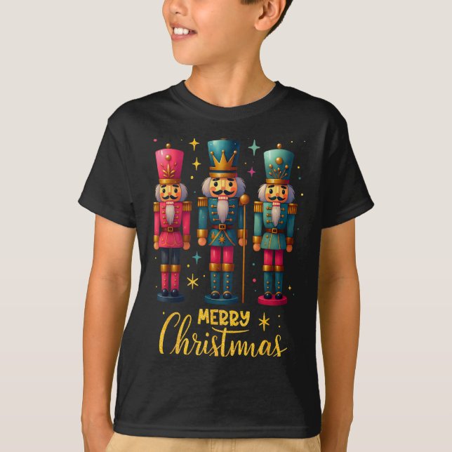 Merry Christmas Nutcracker Ballet Dance Women Kids T-Shirt (Front)