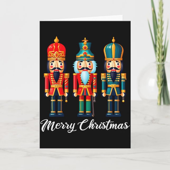 Merry Christmas Nutcracker Ballet Festive Xmas Men Card (Front)