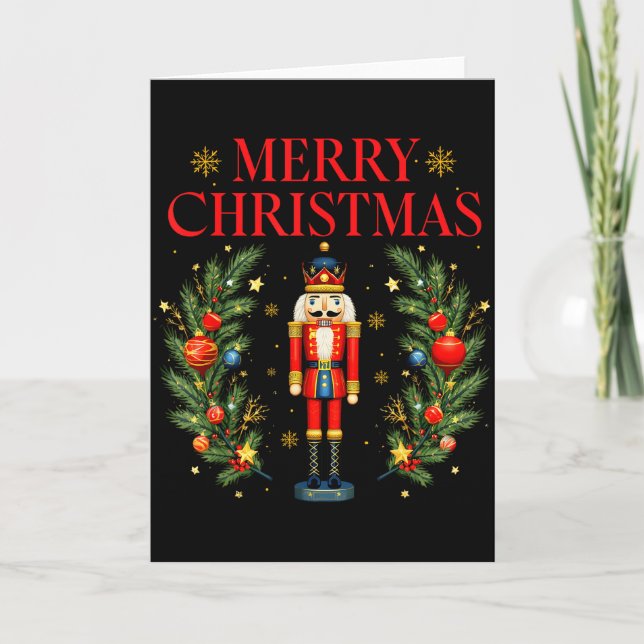 Merry Christmas Nutcracker Ballet Festive Xmas Men Card (Front)
