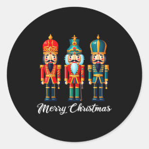 Merry Christmas Nutcracker Ballet Festive Xmas Men Classic Round Sticker