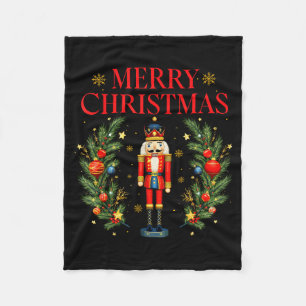 Merry Christmas Nutcracker Ballet Festive Xmas Men Fleece Blanket