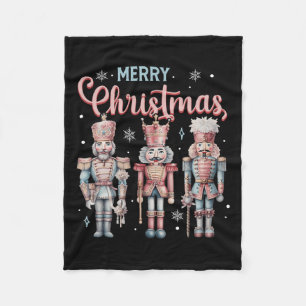 Merry Christmas Nutcracker Ballet Festive Xmas Men Fleece Blanket