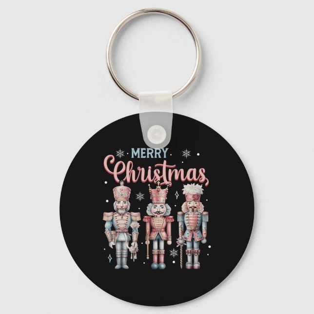 Merry Christmas Nutcracker Ballet Festive Xmas Men Key Ring (Front)