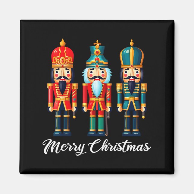 Merry Christmas Nutcracker Ballet Festive Xmas Men Magnet (Front)