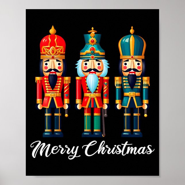 Merry Christmas Nutcracker Ballet Festive Xmas Men Poster (Front)
