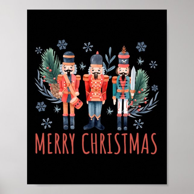 Merry Christmas Nutcracker Ballet Festive Xmas Men Poster (Front)