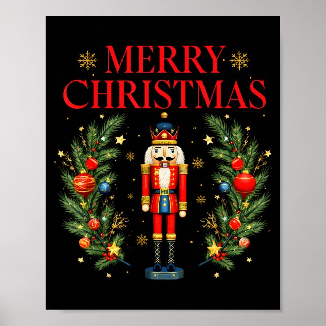 Merry Christmas Nutcracker Ballet Festive Xmas Men Poster (Front)