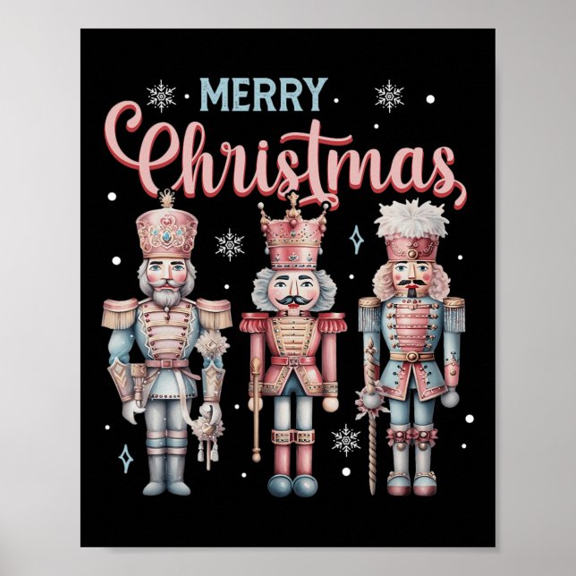 Merry Christmas Nutcracker Ballet Festive Xmas Men Poster (Front)