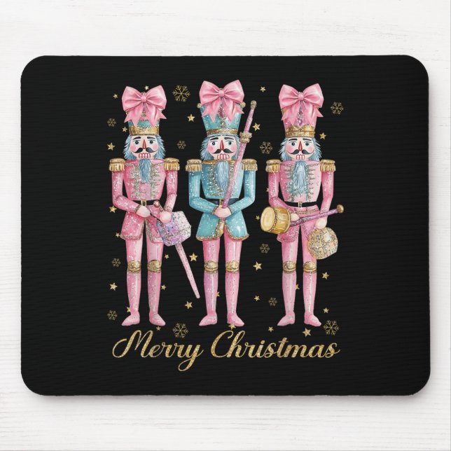 Merry Christmas Nutcracker Coquette Nk Bow Xmas Ho Mouse Mat (Front)