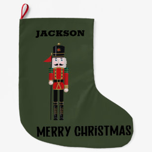 Merry Christmas Nutcracker Custom Name Large Christmas Stocking