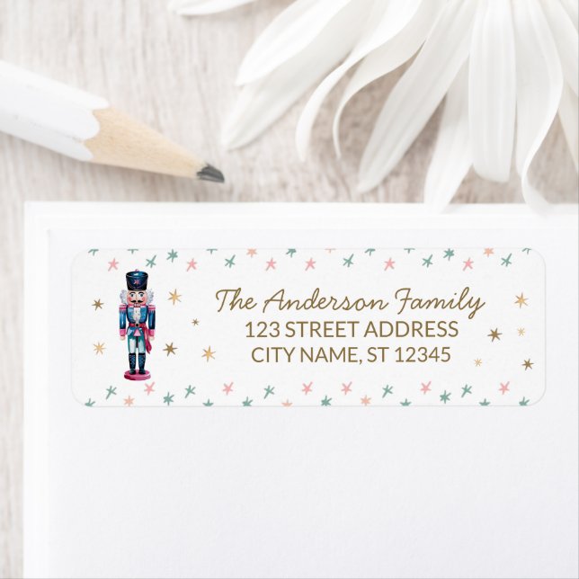 Merry Christmas Nutcracker Gold Return Address   (Insitu)