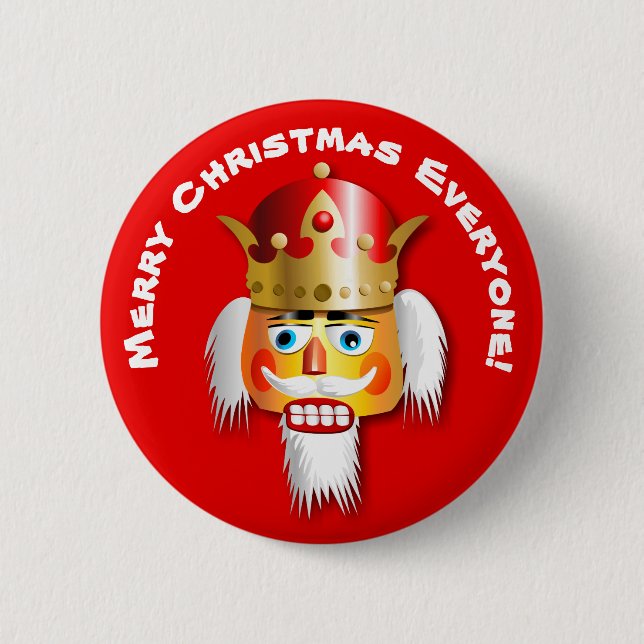 Merry Christmas Nutcracker King Cartoon 6 Cm Round Badge (Front)