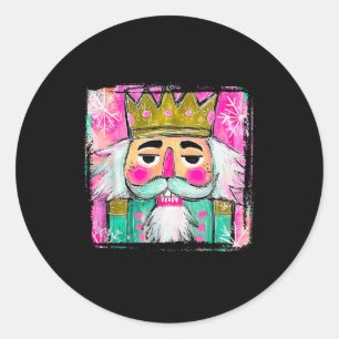 Merry Christmas Nutcracker Men Women Kids Xmas Paj Classic Round Sticker