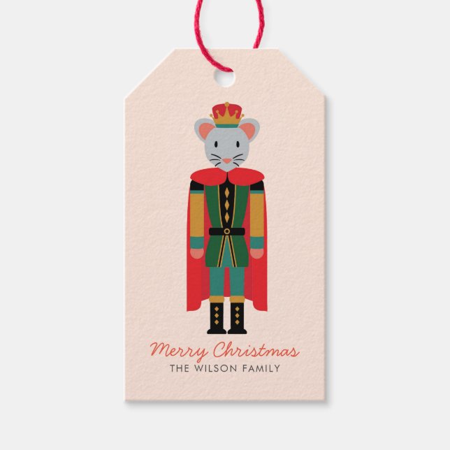 Merry Christmas Nutcracker Mouse  Gift Tags (Front)