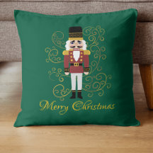 Merry Christmas Nutcracker Pillow Festive Classic