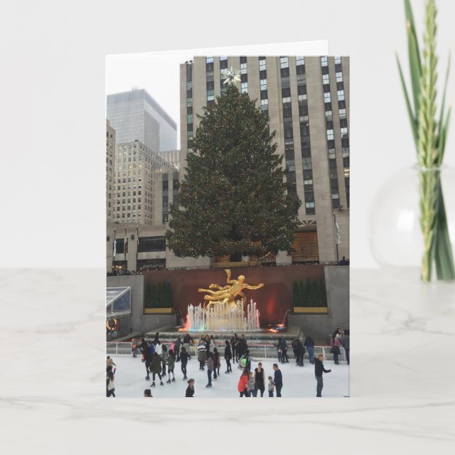 Merry Christmas, NYC Rockefeller Centre Skaters Holiday Card (Front)