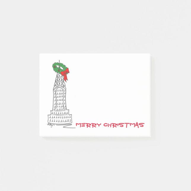 Merry Christmas NYC Skyscrapers New York City Post-it Notes (Front)