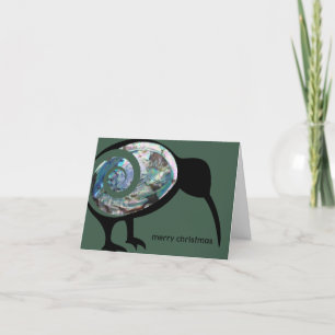 MERRY CHRISTMAS NZ XMAS AOTEAROA NEW ZEALAND KIWI  HOLIDAY CARD