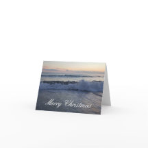 Merry Christmas Ocean Sunset Card
