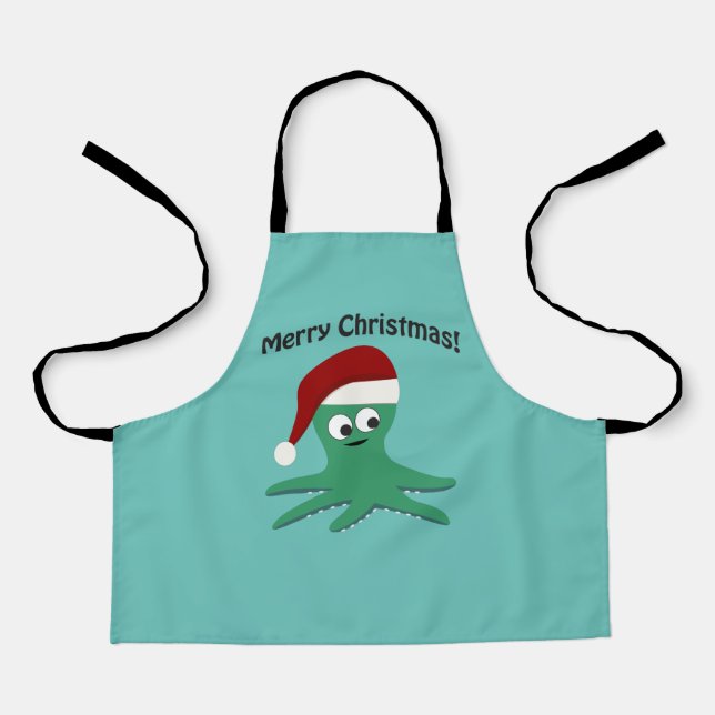Merry Christmas Octopus Apron (Front)