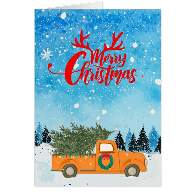 Merry Christmas! Old Farm Truck Christmas Tree (Front)