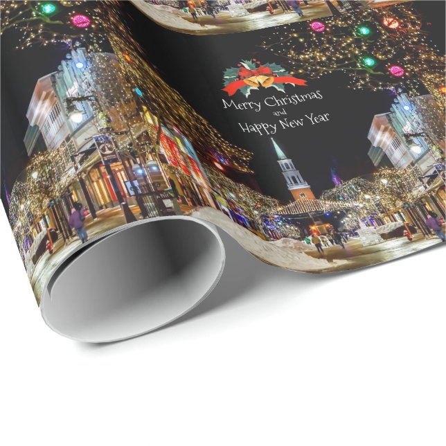 Merry Christmas, Old-Fashioned holiday celebration Wrapping Paper (Roll Corner)