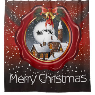 Merry Christmas Olden Days Shower Curtain