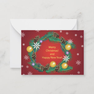 Merry Christmas! on a red luxury background. Card