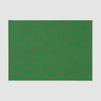 Merry Christmas on Green Tissue Paper