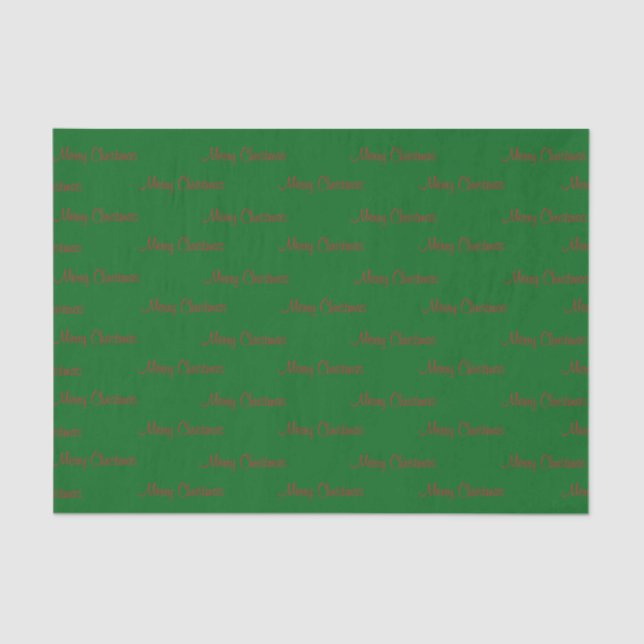 Merry Christmas on Green Tissue Paper (Front)
