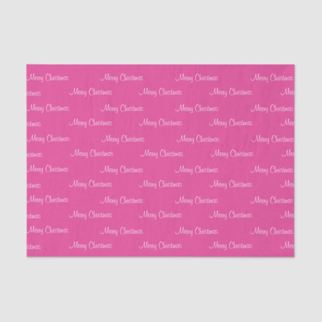 Merry Christmas on Pink Tissue Paper (Front)