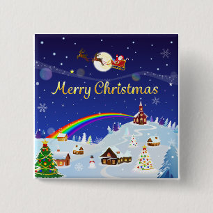 Merry Christmas on the Full Moon 15 Cm Square Badge