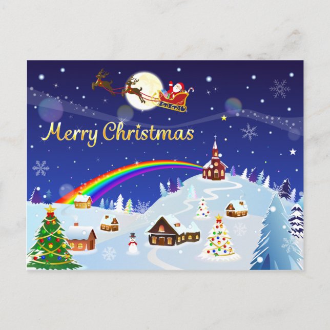 Merry Christmas on the Full Moon Postcard (Front)