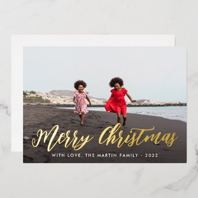 Merry Christmas One Photo Holiday (Front/Back)