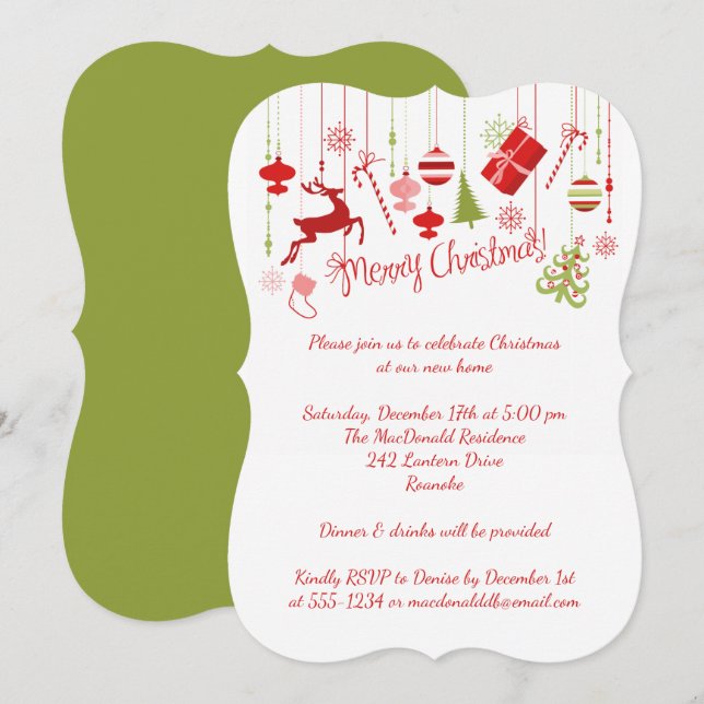 Merry Christmas Open House Invitation (Front/Back)