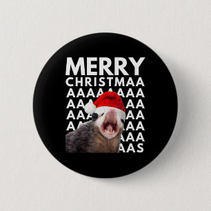Merry Christmas Opossum Screaming Fun Men Women Ki 6 Cm Round Badge