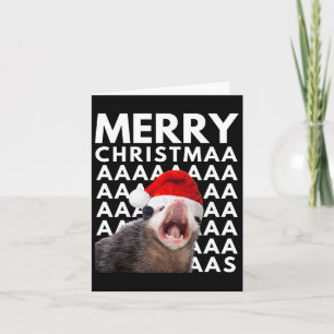 Merry Christmas Opossum Screaming Fun Men Women Ki Card