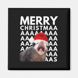 Merry Christmas Opossum Screaming Fun Men Women Ki Magnet