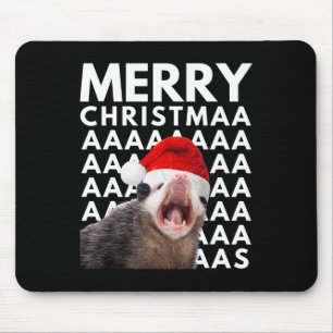 Merry Christmas Opossum Screaming Fun Men Women Ki Mouse Mat