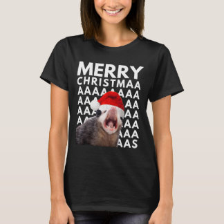 Merry Christmas Opossum Screaming Fun Men Women Ki T-Shirt