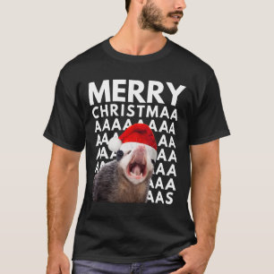 Merry Christmas Opossum Screaming Fun Men Women Ki T-Shirt