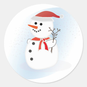 Merry Christmas or Happy Holiday Snowman Sticker