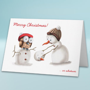 Merry Christmas...or whatever funny snowmen Holiday Card