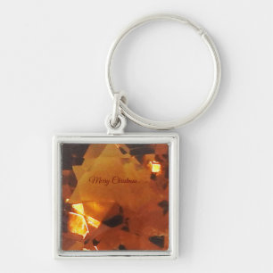 Merry Christmas Orange Sapphire Keychain